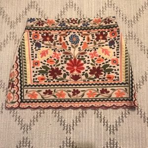 Floral Embroidered Mini Skirt